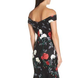CHI CHI LONDON - Off the Shoulder Embroidered Fishtail Gown